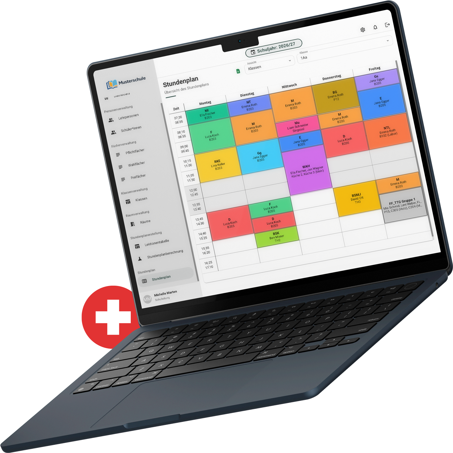Macbook mit Stundenplan - Schweiz