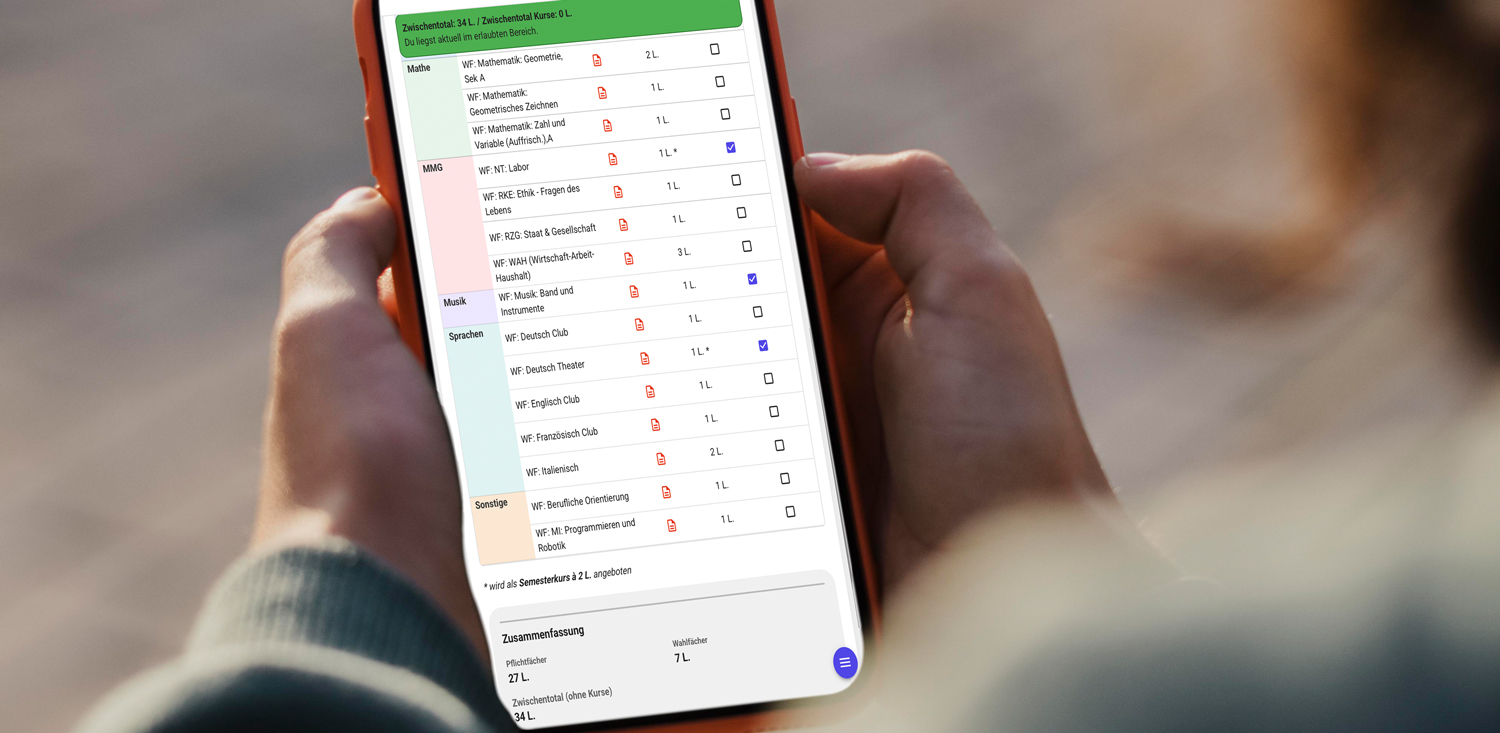 Stundenplan Software Schweiz EduTab Schritt 1